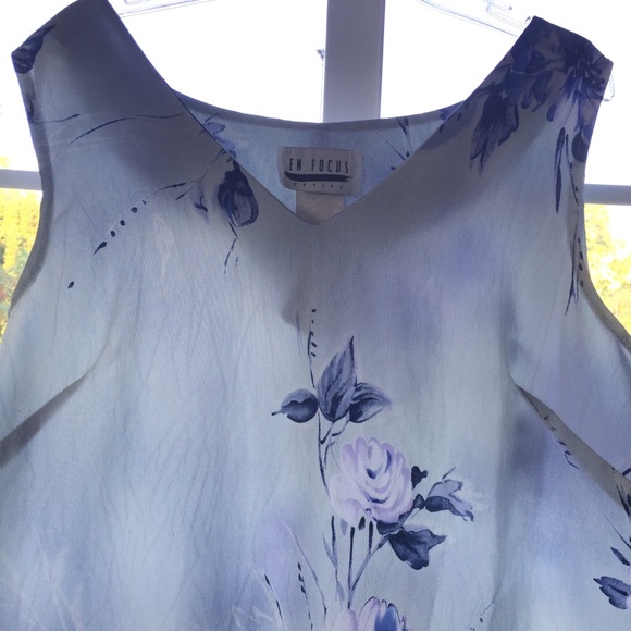 90s midi sundress, tank top, blue flower, light - Picture 2 of 8